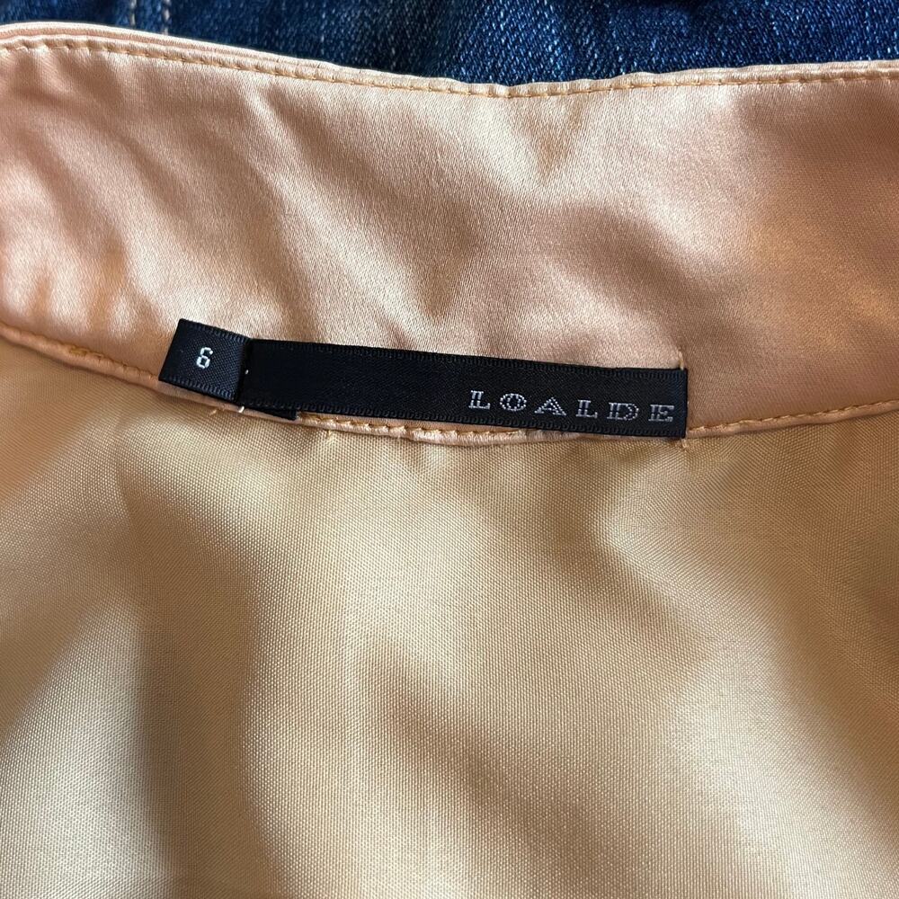 Loalde Gold Colorblock Bow Neck Sleeveless Shift Dress 6 Mod Retro Satin - Picture 6 of 6